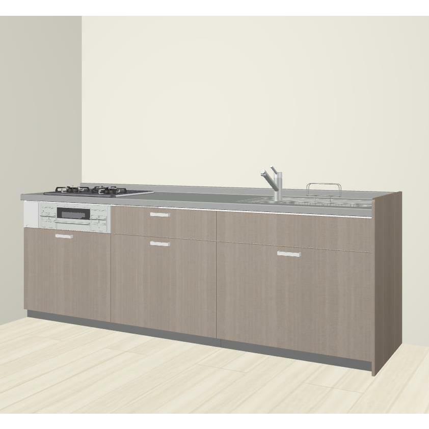 シエラ 【ポイント3倍】壁付I型 間口240cm奥行65cm高さ85cm 基本プラン ウォールユニット無 食器洗い乾燥機無 キッチン リクシル ...
