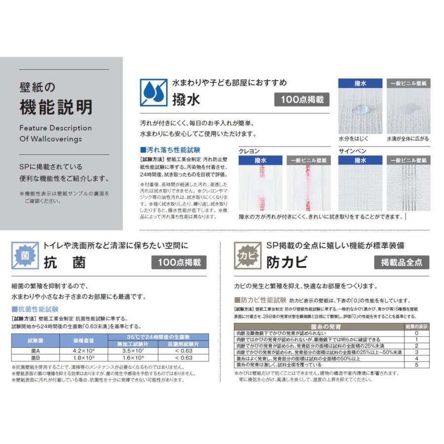 国産壁紙 のりなし壁紙   サンゲツSP あんしんシリーズ クロス  sangetsu 新築 リフォームおすすめ 5m以上1ｍ単位から注文可能｜toho-y2｜11