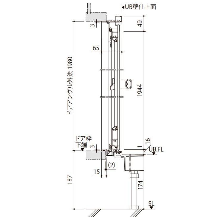 シャワーユニット0812 標準仕様 マット Lパネル SPB-0812LBEL-C H ビルトインタイプ SU08D リクシル シャワールーム LIXIL シャワーボックス spb0812 - 14