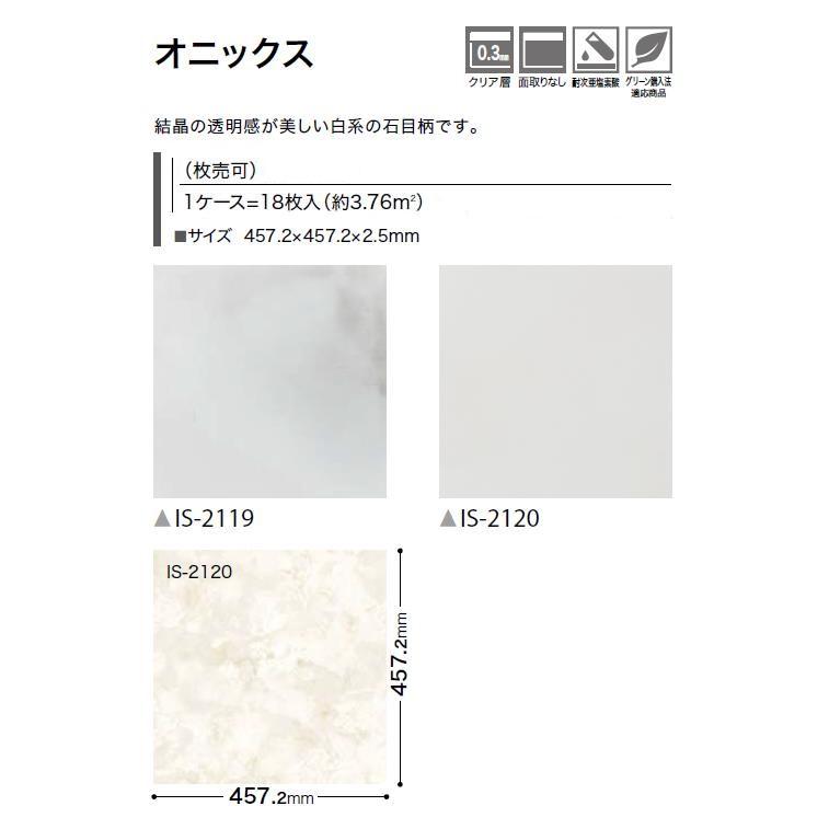 【枚売】ストーン床材 石目 オニックス 457.2×457.2×2.5mm IS2119 IS2120  サンゲツ フロアタイル ストーン STONE 「SANGETSU FLOORTILE 2023-2026」｜toho-y｜02