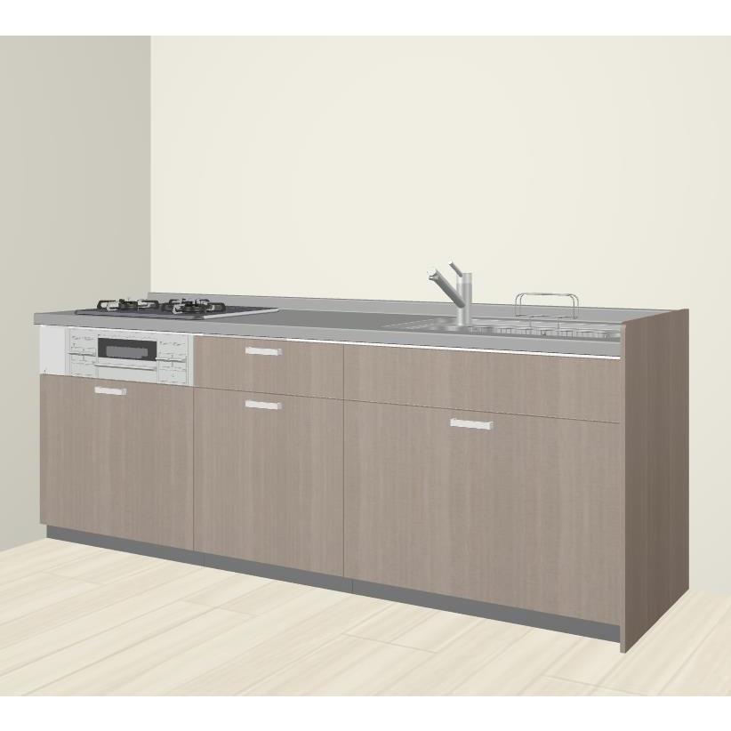 シエラ 【ポイント2倍】壁付I型 間口225cm奥行60cm高さ85cm 基本プラン ウォールユニット無 食器洗い乾燥機無 キッチン リクシル ...