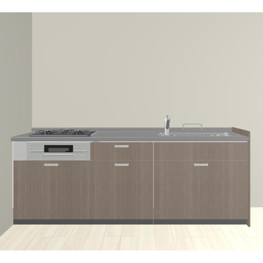 シエラ 【ポイント2倍】壁付I型 間口225cm奥行65cm高さ85cm 基本プラン ウォールユニット無 食器洗い乾燥機無 キッチン リクシル ...