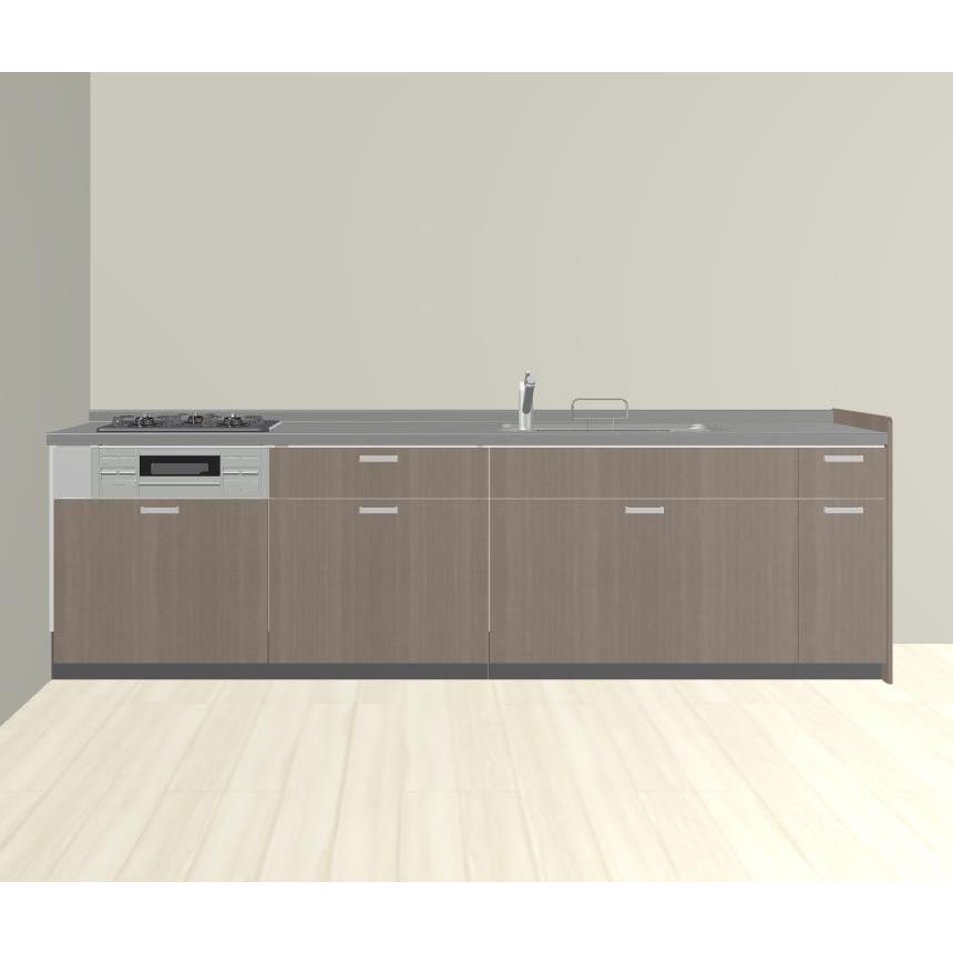 シエラ 【ポイント2倍】壁付I型 間口285cm奥行65cm高さ85cm 基本プラン ウォールユニット無 食器洗い乾燥機無 キッチン リクシル ...