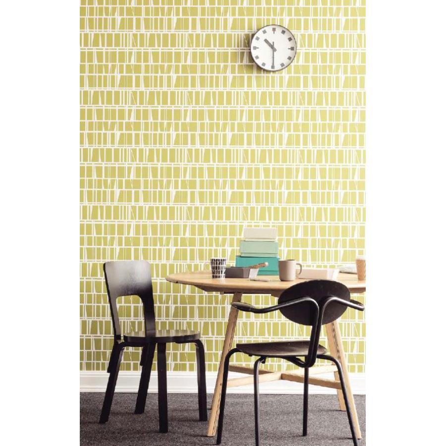 のりなし壁紙 準不燃 防カビ フィンレイソン Finlayson カジュアル・北欧 CASUAL・NORDIC PATTERN  サンゲツリザーブ1000 RESERVE クロス コロナ CORONNA 壁紙屋本舗 壁紙 生のり付き クロス 北欧 フィンレイソン  finlayson CORONNA 黄緑 緑 幾何学 柄 サンゲツ RE