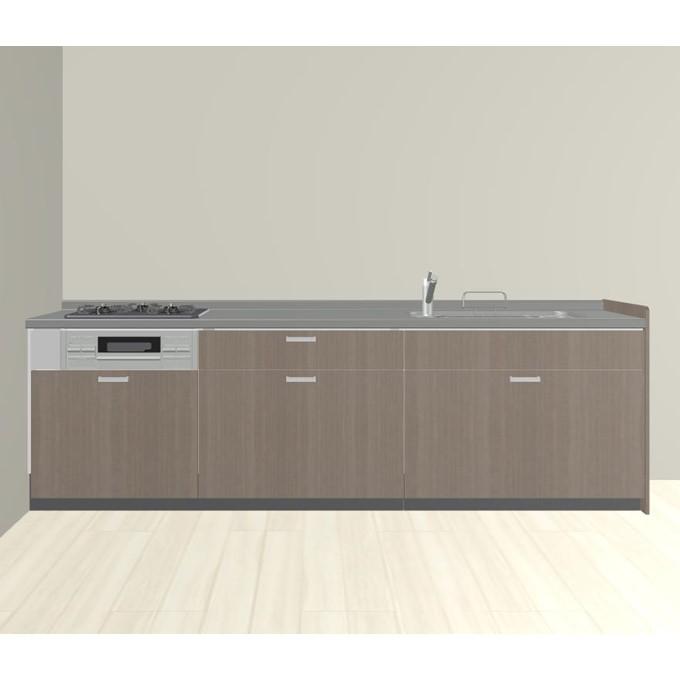 シエラ 【ポイント3倍】壁付I型 基本プラン グループ1 間口270cm奥行65cm 高さ・扉色選択可 ウォールユニット 食洗機無 システム ...