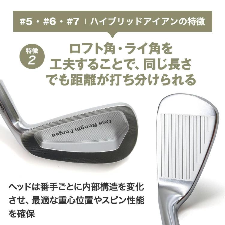 ハイブリッド ワンレングス アイアン  5番 6番 7番 ＋ CNC A 8番 9番 PW 6本セット ピッチングウェッジ NS製シャフトの画像