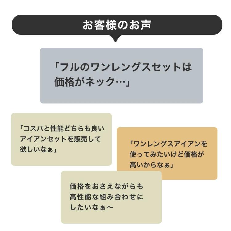 ハイブリッド ワンレングス アイアン  5番 6番 7番 ＋ CNC A 8番 9番 PW 6本セット ピッチングウェッジ NS製シャフトの画像