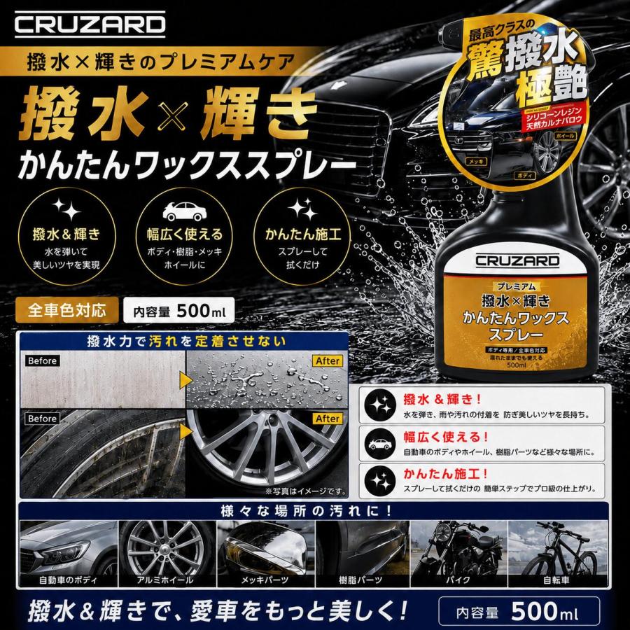 コメリ CRUZARD (クルザード) プレミアム かんたんワックススプレー