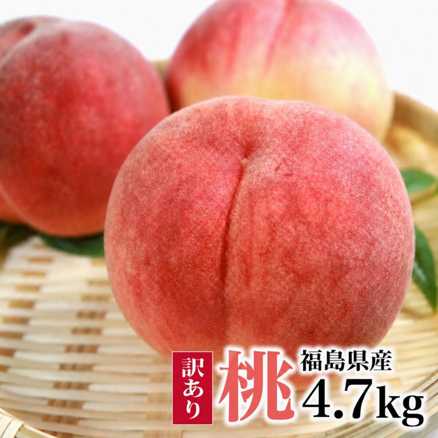 桃 福島県産 訳あり 4.7kg（15〜28玉）送料無料 家庭用 産地直送