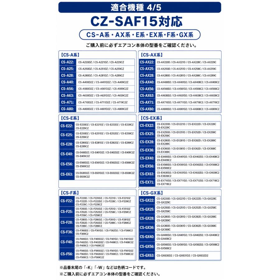 Panasonic（パナソニック） CZ-SAF15対応 エアコンフィルター 2枚