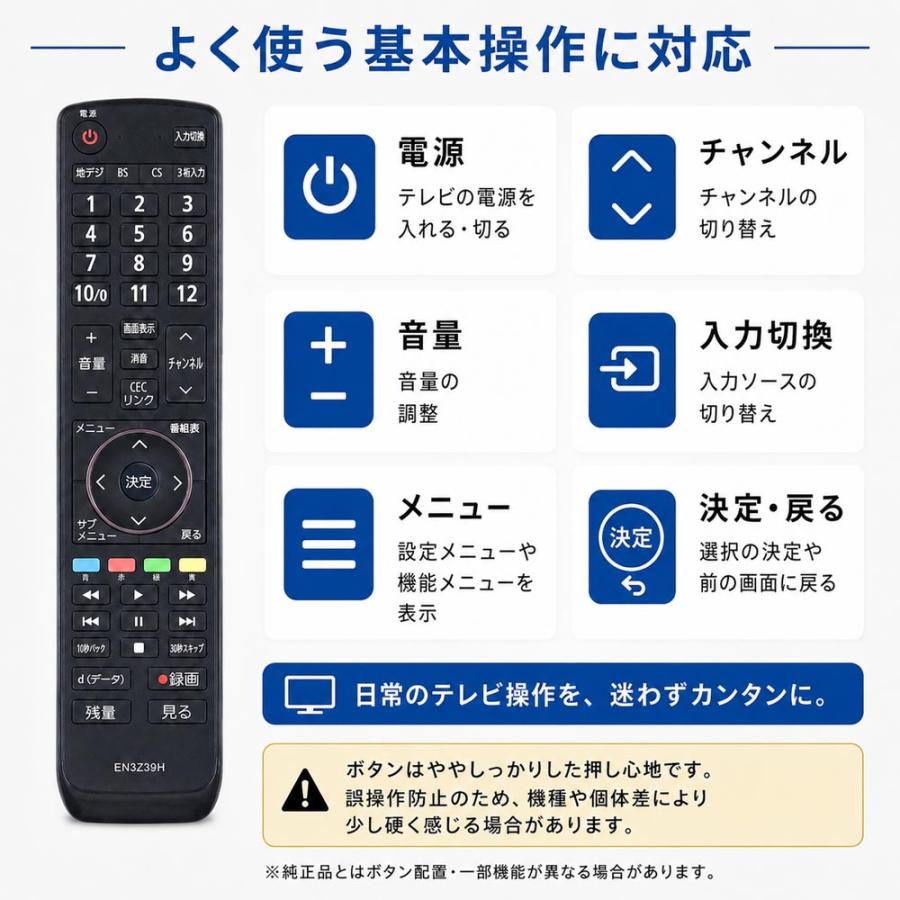 ハイセンス（HISENSE） Hisenseテレビ EN3Z39H代用リモコン設定不要で