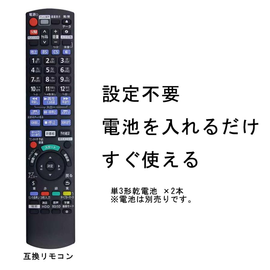 リモコン付属。新品HDD500GBへ交換！Panasonic DMR-2W51 Panasonic（パナソニック） リモコン N2QAYB001056 互換 ブルーレイ