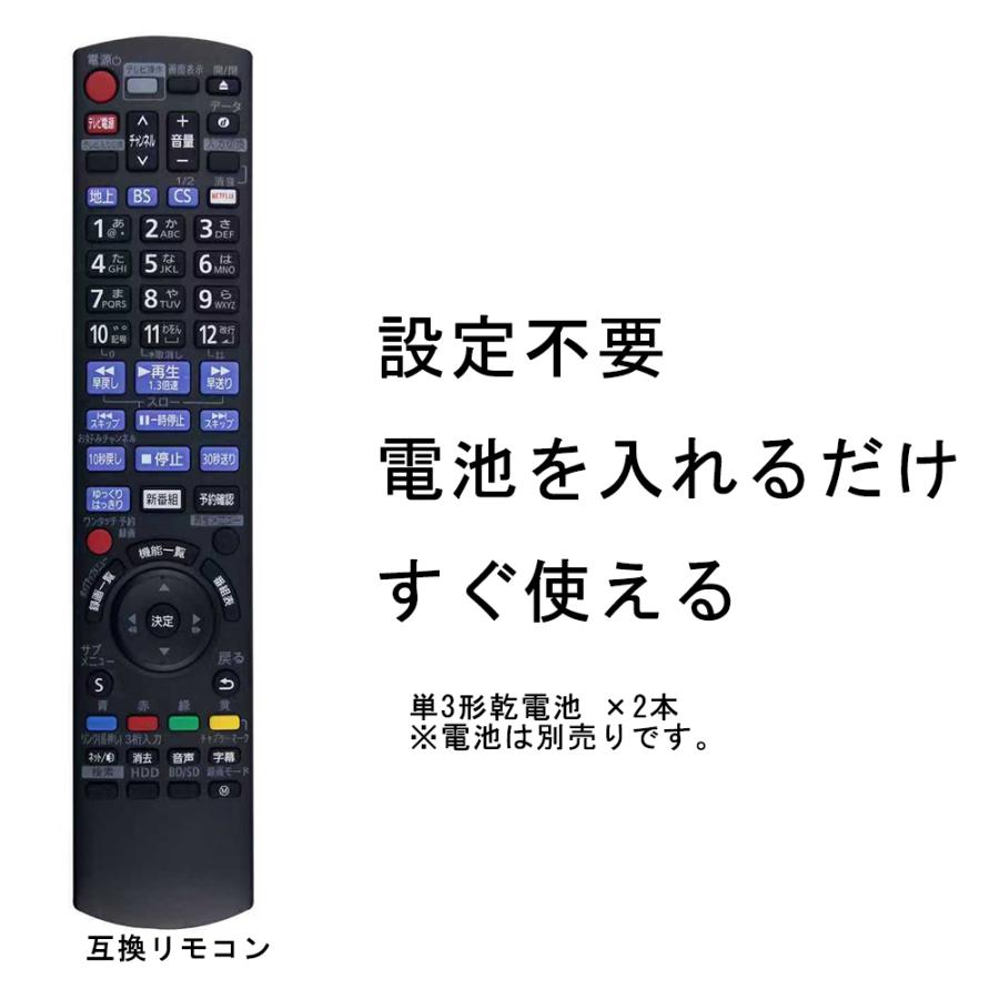 Panasonic（パナソニック） リモコン N2QAYB001071 互換 ブルーレイ