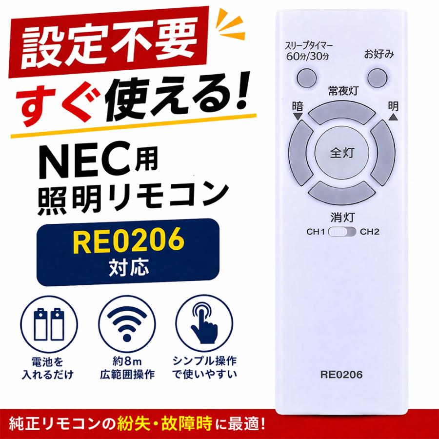 Panasonic（パナソニック） シーリングライト リモコン RE0206 互換