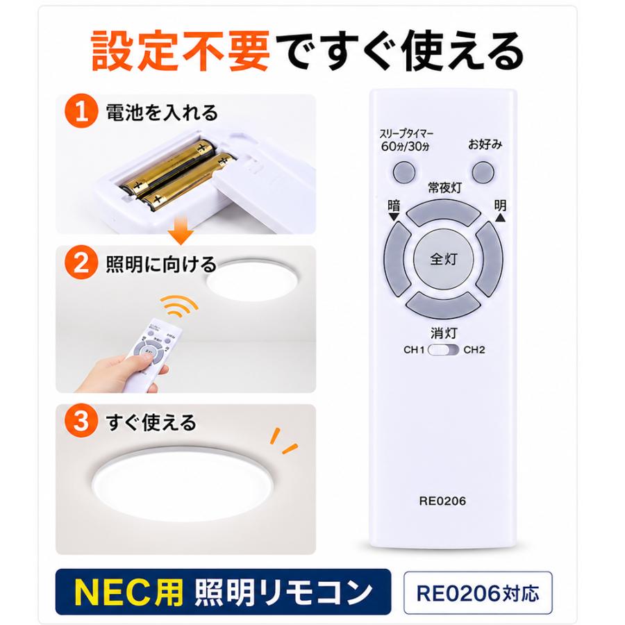 Panasonic（パナソニック） シーリングライト リモコン RE0206 互換