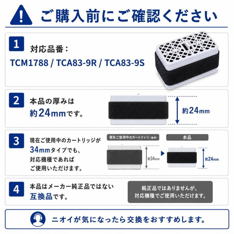 TOTO TOTO対応 脱臭カートリッジ TCM1788 TCA83-9S TCA83-9R対応