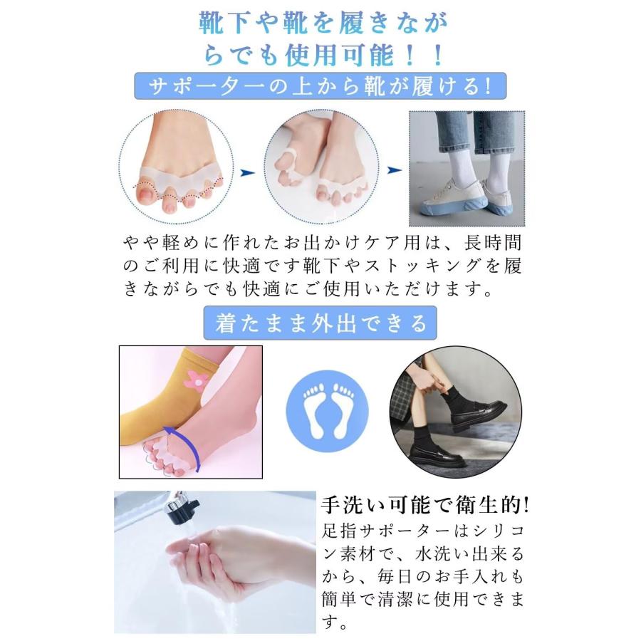 柔らかい】足指サポーター 足指広げる 足指開き パカッと広げる