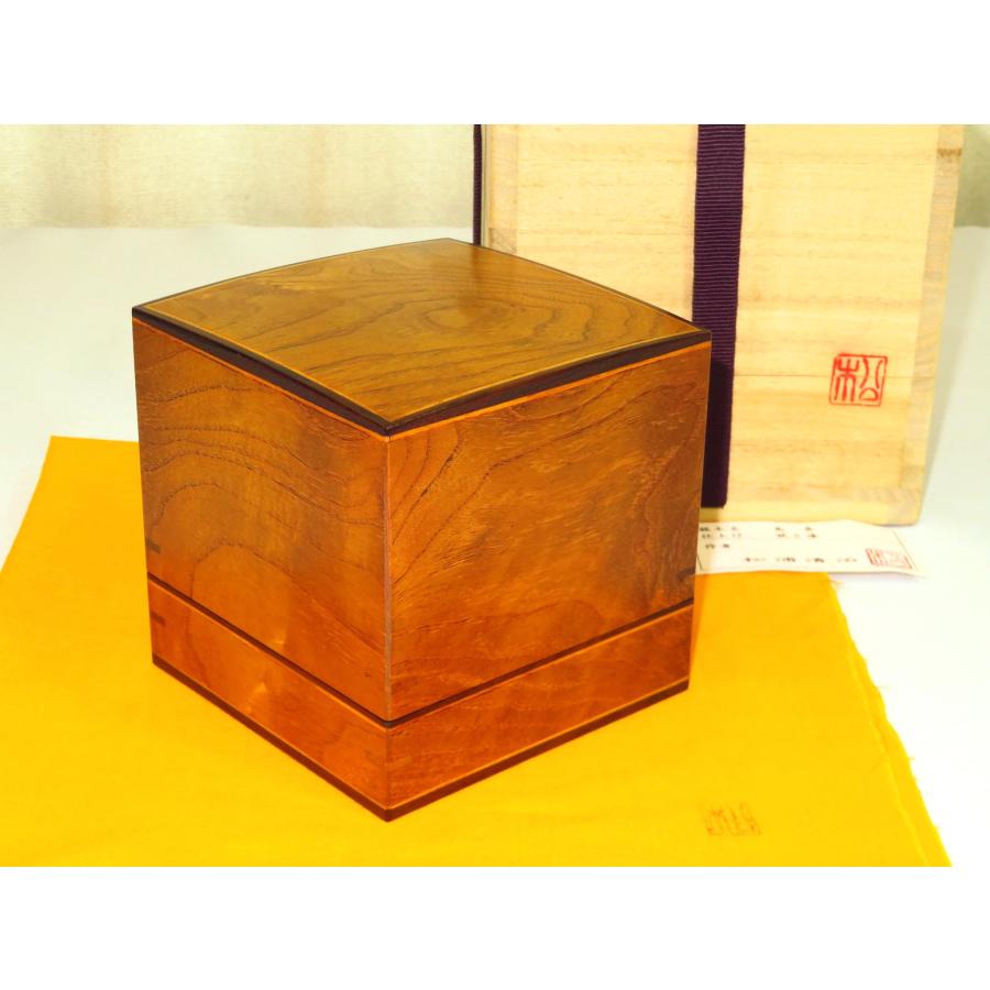 将棋駒箱 名工松浦清治作銘入四隅落印籠（よすみおち・いんろう）形島