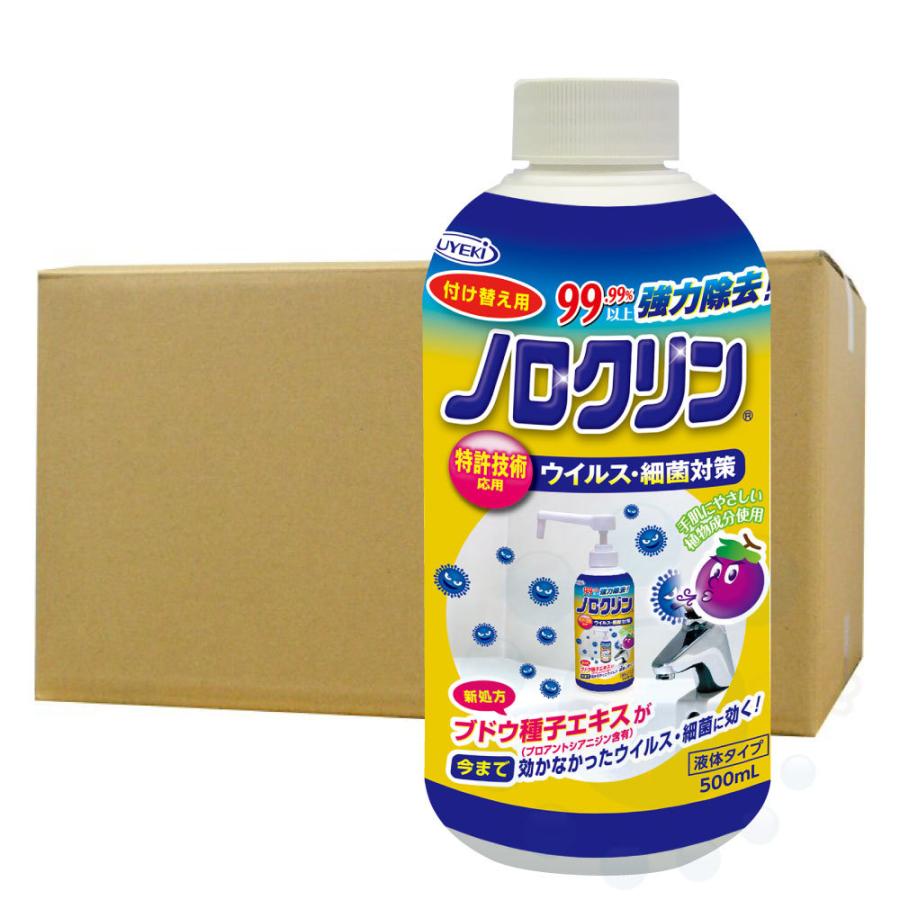 UYEKI ノロクリン ポンプタイプ 付け替え用 500ml×20本 除菌 ウエキ