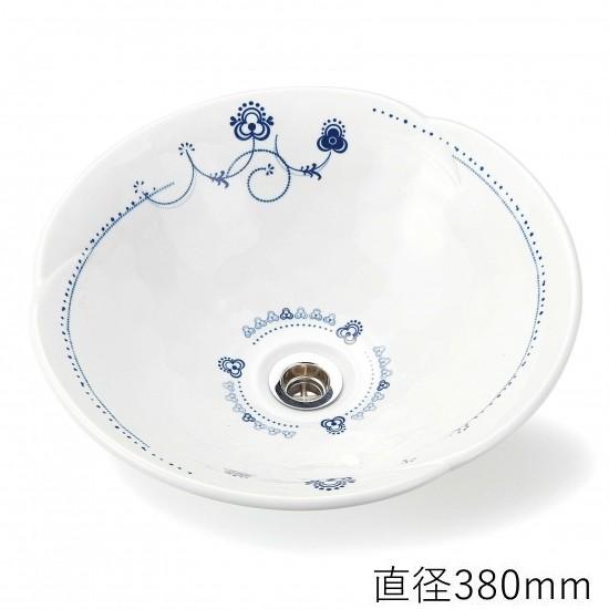 時間指定不可 洗面ボウル 手洗い器 おしゃれ トイレ 玄関 磁器製 ブロッサム デザインb 直径380mm オープニング大放出セール Nicmosul Org