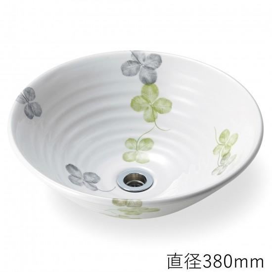トイレ手洗い器 ガーデンパン 洗面ボウル クローバー おしゃれ ショッピング店のトイレ手洗い器 磁器
