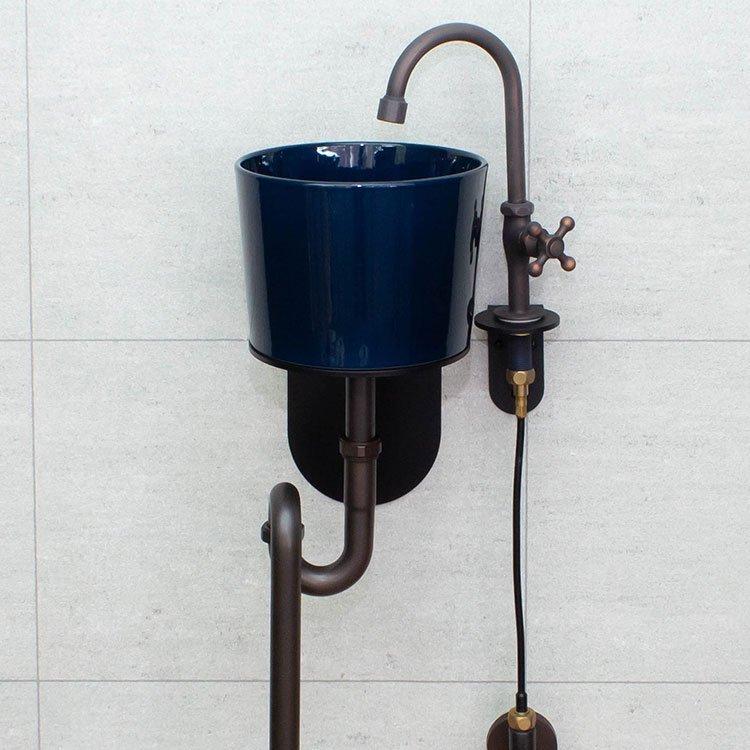 手洗い器 手洗いボウル といれたす シンク 玄関 トイレ 住宅設備 コンパクト 小型 おしゃれ 陶器 洗面ボウル セット ポケットグースネックカウンターセット 壁給水 床排水ブロンズ といれたす ショッピング店