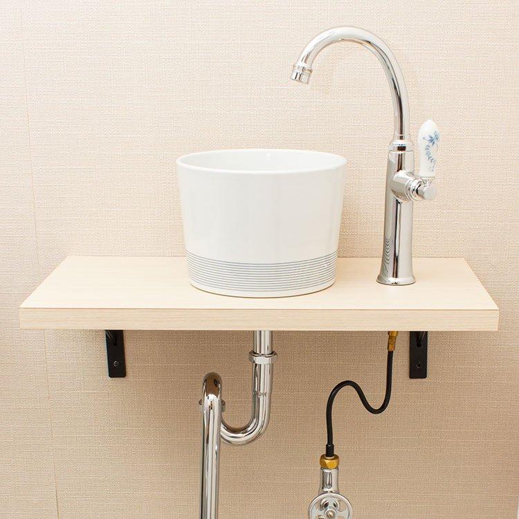 セット 小型 おしゃれ トイレ シンク といれたす 床給水 床排水シルバー 手洗いボウル トイレ コンパクト ショッピング店 玄関 といれたす 洗面ボウル 手洗い器 ポケットコンスタンティン木製カウンターセット 洗面ボウル