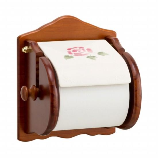 トイレットペーパーホルダー 使い勝手の良い 陶器 安全Shopping 木製 マニー ローズ