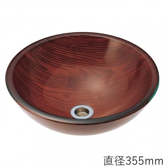 安いそれに目立つ トイレ手洗い器 おしゃれ ガラス ウッド 直径355mm レビューで送料無料 Svl Com My