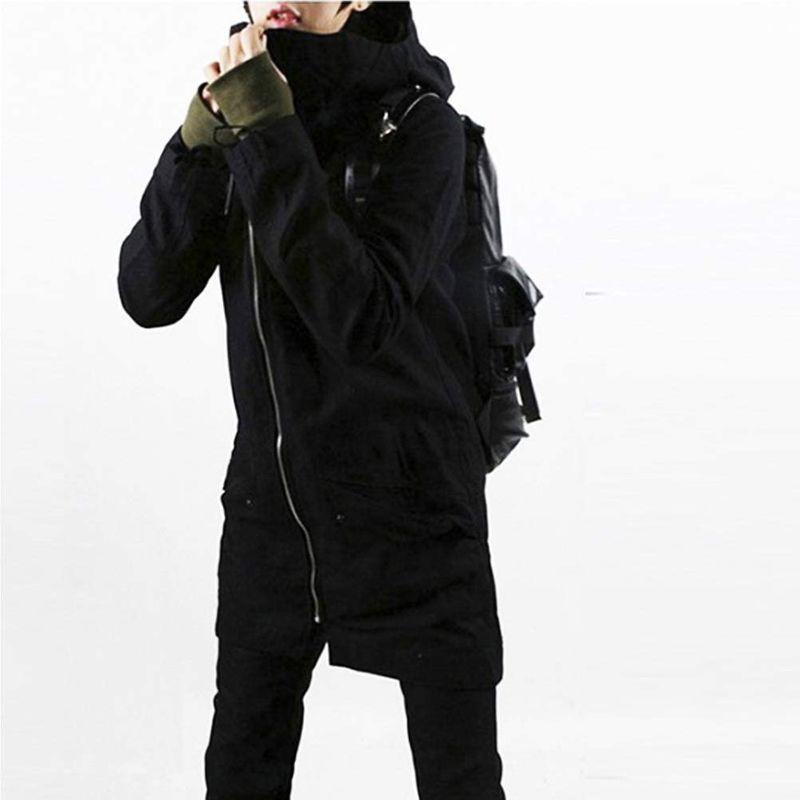 高価値 モッズコート メンズ 秋冬コーデ M カーキ カジュアルロング丈 無地 フード付き メンズコート ミリタリー系 ロングコート その他トップス