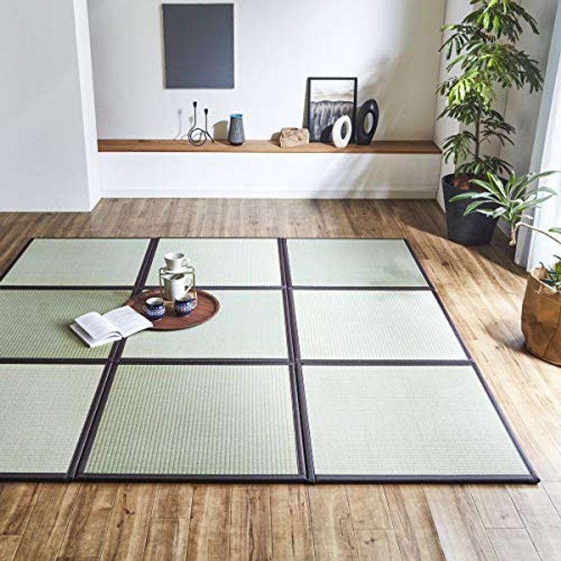 特別価格 置き畳 ユニット畳 日本製 半畳 あぐら 9枚セット 約70×70cm ブラウン 畳 たたみ マット フローリング tatami mat い カーペット、ラグ