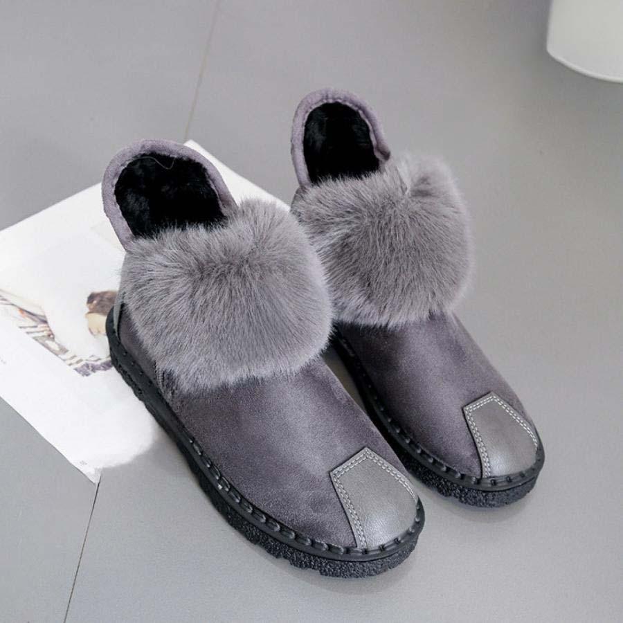 2way折り返し shoes レディース ムートンブーツ ミドル丈 裏ボア ショートブーツ もこもこ付き 防寒 雪靴 フラットシューズ 雪対応防寒 疲れにくい 履きやすい｜toistore｜10