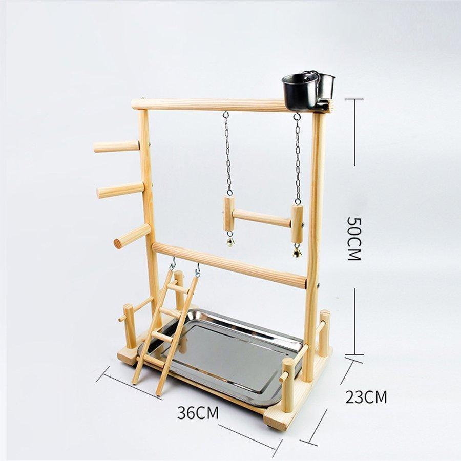 玩具 おもちゃ インコ 遊び場 二層 バード アスレチック 玩具 スタンド 止まり木 はしご 食器 水器 鳥 巣 カゴ 遊園地 秋千 ラダー ベル 鳥の巣 鳥栖｜toistore｜03