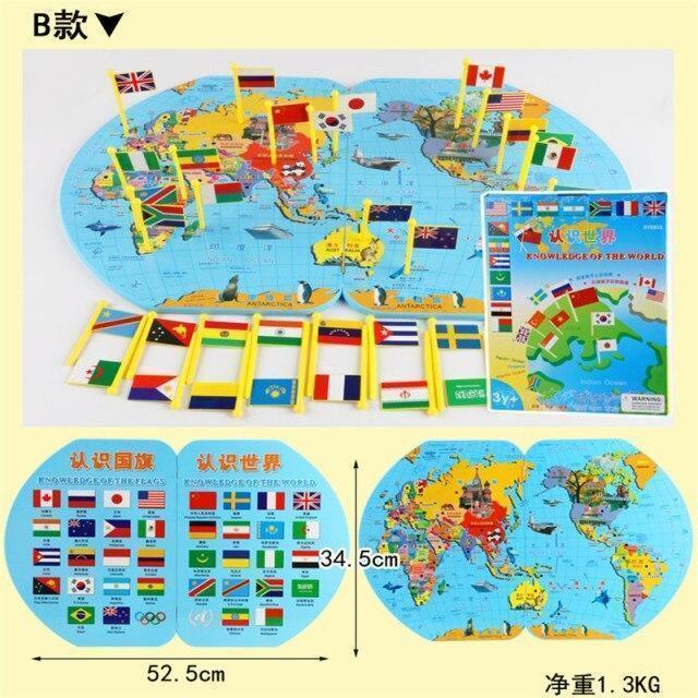 世界地図 モンテッソーリ 地理 国旗 知育玩具 教育 幼児 パズル 赤ちゃん｜toistore｜05