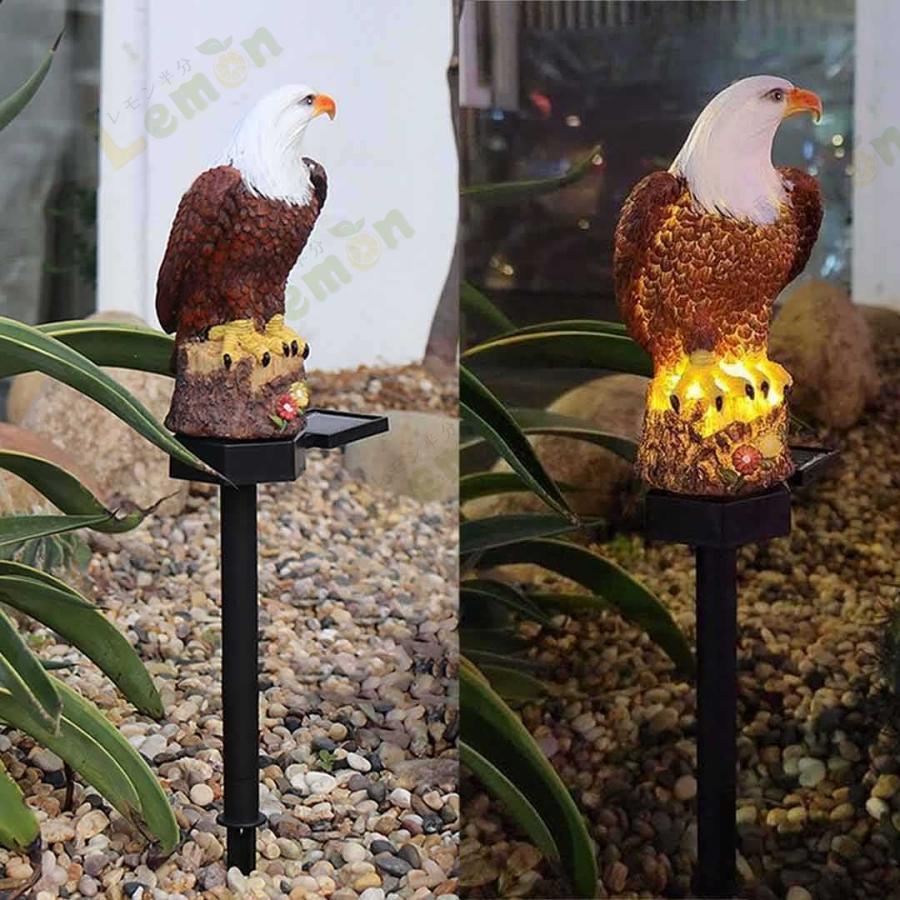 鳥よけ 鷹 タカ 鷲 鳥除けインテリア ワシ LED ソーラー ライト