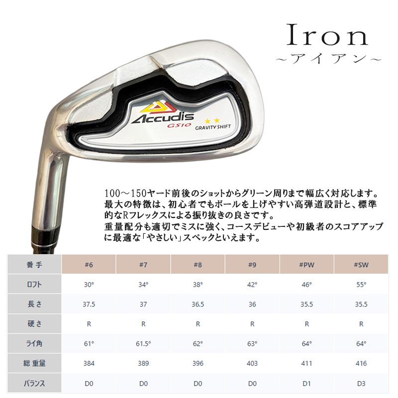 ゴルフクラブセット メンズ 左利き用 レフティ アキュディス GS10