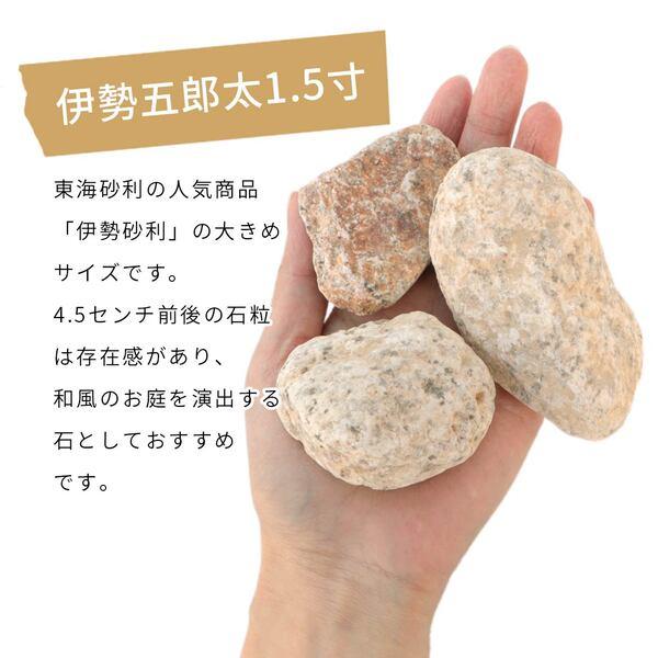 伊勢五郎太 1.5寸 100kg (20kg×5袋) / 庭 砂利 石 おしゃれ ごろた