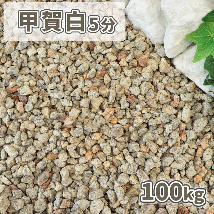 甲賀白砂利 5分 (約14-21mm) 100kg (20kg×5袋) / 庭 砂利 おしゃれ 石