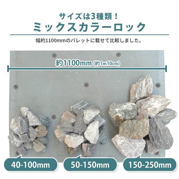 官報 ミックスカラーロック 40-100mm 200kg (20kg×10箱) / おしゃれ 庭石 ロックガーデン 庭 石 種類 石灰岩 置くだけ 置き石 大きめ 砕石 ガーデニング ガーデン