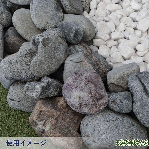駿河栗石 50-150mm 360kg (18kg×20箱) / 石 庭 おしゃれ 庭石 黒