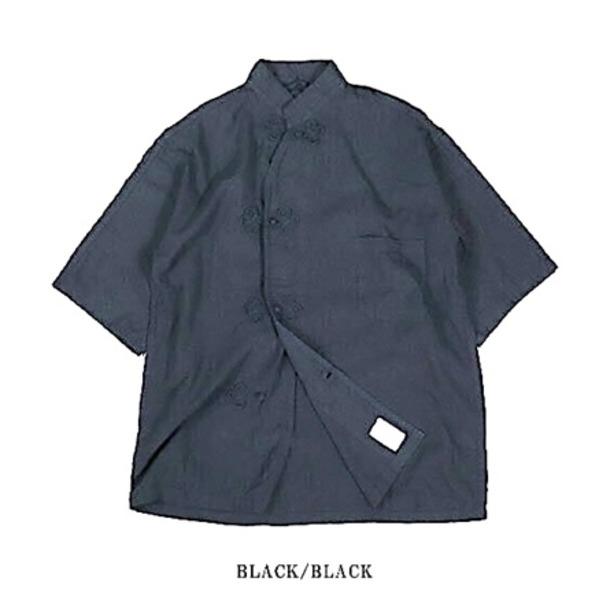 【今日の超目玉】 USタイプMEDスリーピングシャツ ハーフスリーブ復刻 L ブラック×ブラック 迷彩服、戦闘服