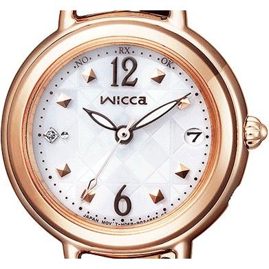 wicca ソーラー電波 腕時計 wicca（ウィッカ） 腕時計 ソーラーテック クリスタル入りモデル