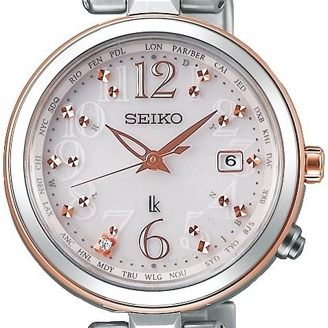 SEIKO セイコー LUKIA ルキア SSQV048 レディダイヤシリーズ ソーラー電波時計 ワールドタイム コンフォテックスチタン｜tokei-akashiya