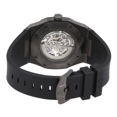 D1 MILANO ディーワンミラノ A-SK02 Automatic オートマチック スケルトン 腕時計 メンズ ラバー ブラック ガンメタル 