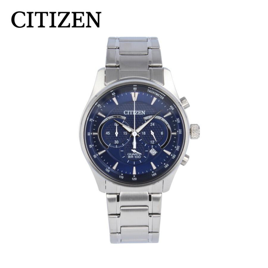 CITIZEN シチズン腕時計 メンズ クオーツ アナログ クロノグラフ ステンレス メタル シルバー ネイビー AN8190-51L 爆買 ...