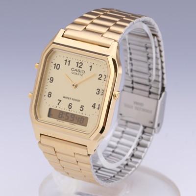 CASIO カシオ STANDARD スタンダード チープカシオ 腕時計 メンズ ユニセックス デジタル アナデジ ベーシックモデル 仕事 メタル ゴールド AQ-230GA-9B
