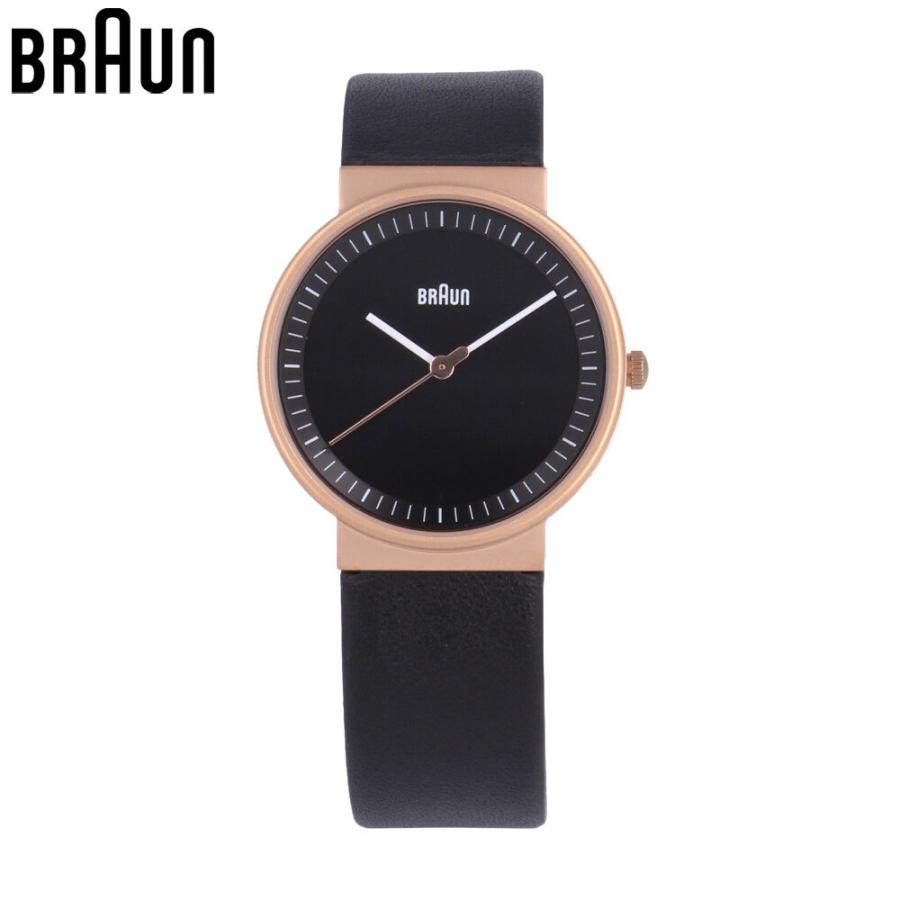 BRAUN ブラウン 腕時計 時計 レディース クオーツ ３針 レザー ブラック ピンクゴールド BN0031RGBKL プレゼント ギフト 1年保証 送料無料