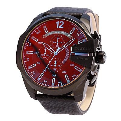 【美品】DIESEL DZ4323 クロノグラフ ブラックレザー DIESEL ディーゼル DZ4323 レザー メンズ腕時計 クロノグラフDIESEL