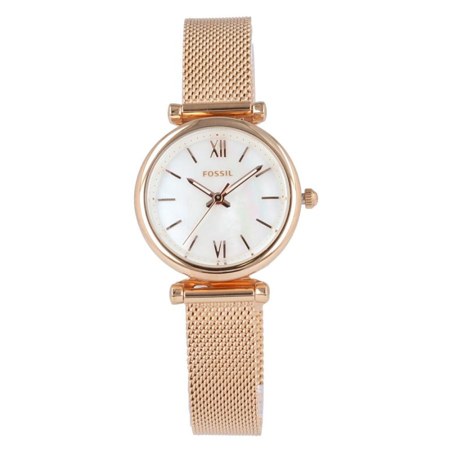 FOSSIL フォッシル CARLIE カーリー ES4433 腕時計 レディース 28mm ローズゴールド メッシュベルト マザーオブパール ...