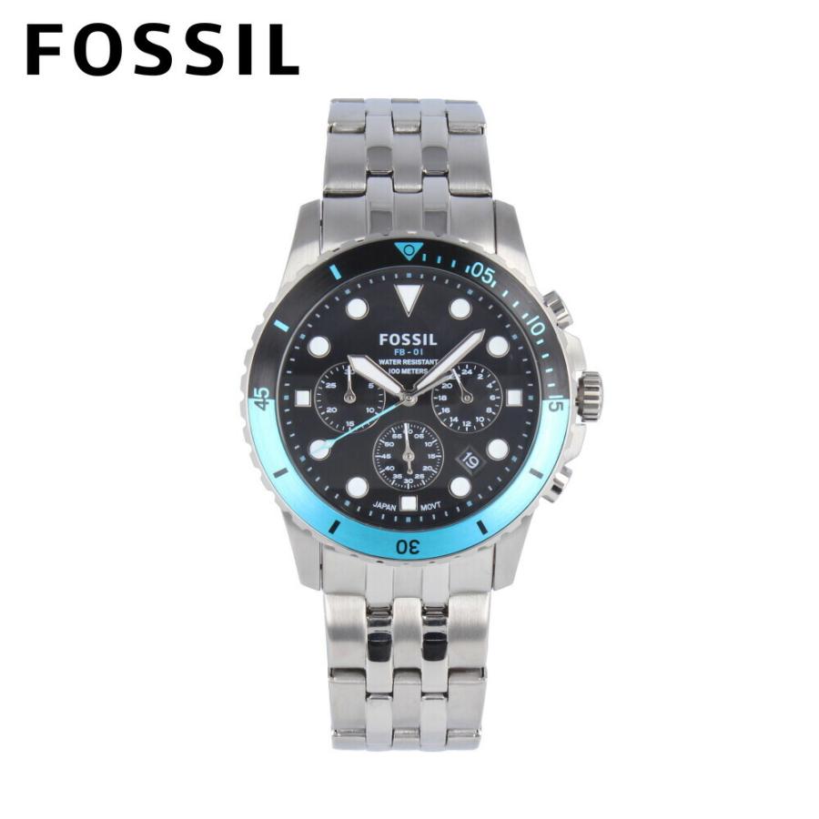 FOSSIL フォッシル FB-01腕時計 メンズ クオーツ アナログ クロノグラフ ステンレス メタル シルバー ブラック FS5827 爆 ...